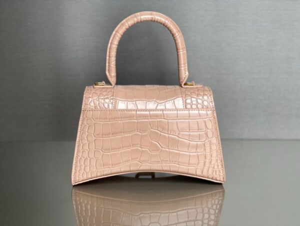 Balenciaga Bag Hourglass Crocodile Pattern  Pink