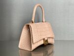 Balenciaga Bag Hourglass Crocodile Pattern  Pink