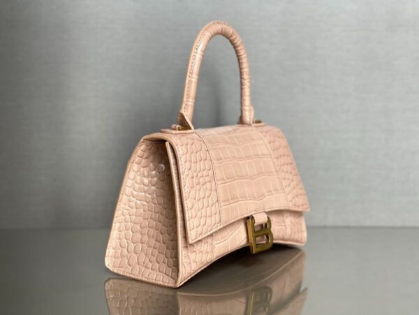 Balenciaga Bag Hourglass Crocodile Pattern  Pink