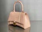Balenciaga Bag Hourglass Crocodile Pattern  Pink