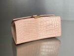 Balenciaga Bag Hourglass Crocodile Pattern  Pink