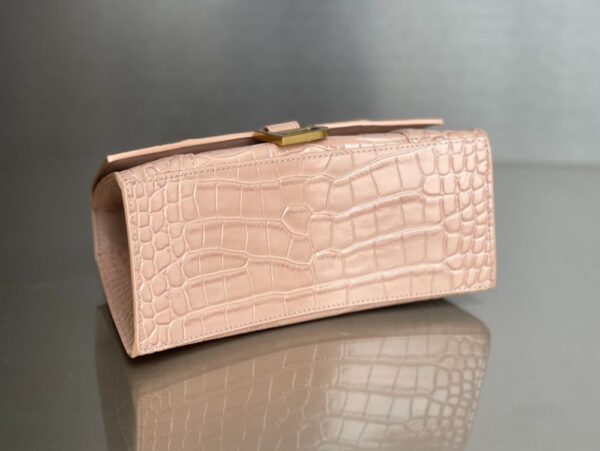 Balenciaga Bag Hourglass Crocodile Pattern  Pink