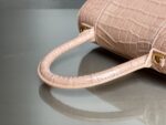 Balenciaga Bag Hourglass Crocodile Pattern  Pink