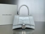 Balenciaga Bag Hourglass Crocodile Pattern  Grey