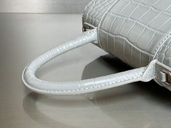 Balenciaga Bag Hourglass Crocodile Pattern  Grey