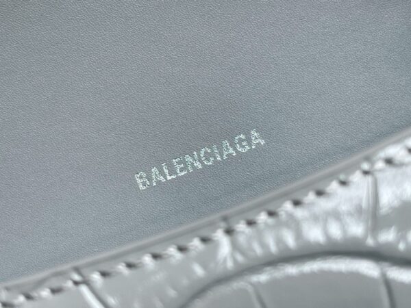 Balenciaga Bag Hourglass Crocodile Pattern  Grey