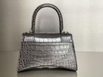Balenciaga Bag Hourglass Crocodile Pattern Deep Grey