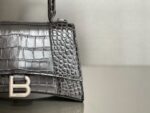 Balenciaga Bag Hourglass Crocodile Pattern Deep Grey
