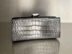 Balenciaga Bag Hourglass Crocodile Pattern Deep Grey
