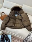 Prada Down Jacket Goose down Short Coffee