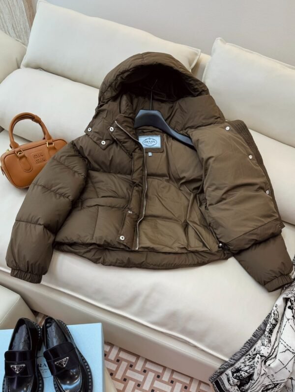 Prada Down Jacket Goose down Short Coffee