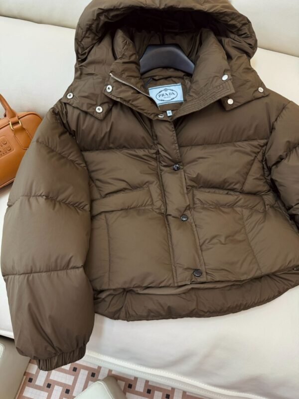 Prada Down Jacket Goose down Short Coffee