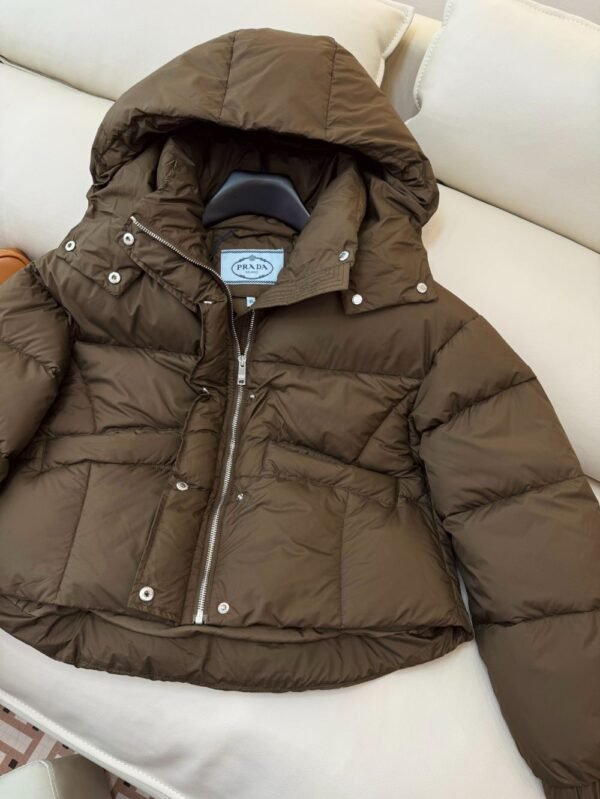 Prada Down Jacket Goose down Short Coffee
