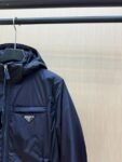 Prada Down Jacket Re-Nylon 95 White Duck Down Hooded Blue