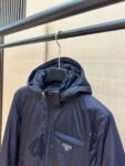 Prada Down Jacket Re-Nylon 95 White Duck Down Hooded Blue