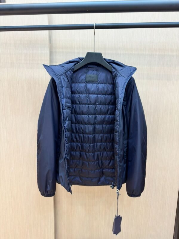 Prada Down Jacket Re-Nylon 95 White Duck Down Hooded Blue