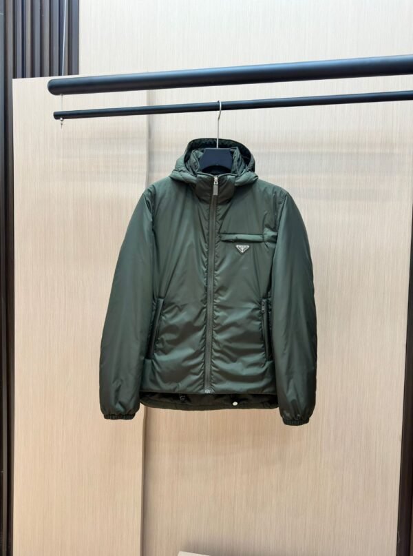 Prada Down Jacket Re-Nylon Green 95 White Duck Down Hooded