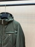Prada Down Jacket Re-Nylon Green 95 White Duck Down Hooded
