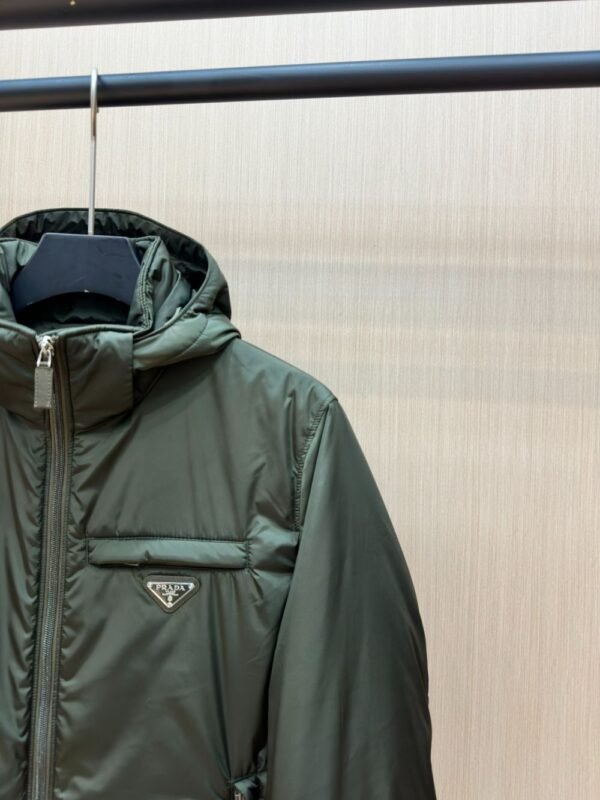 Prada Down Jacket Re-Nylon Green 95 White Duck Down Hooded