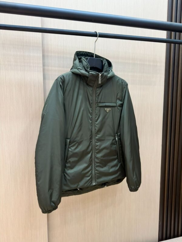 Prada Down Jacket Re-Nylon Green 95 White Duck Down Hooded