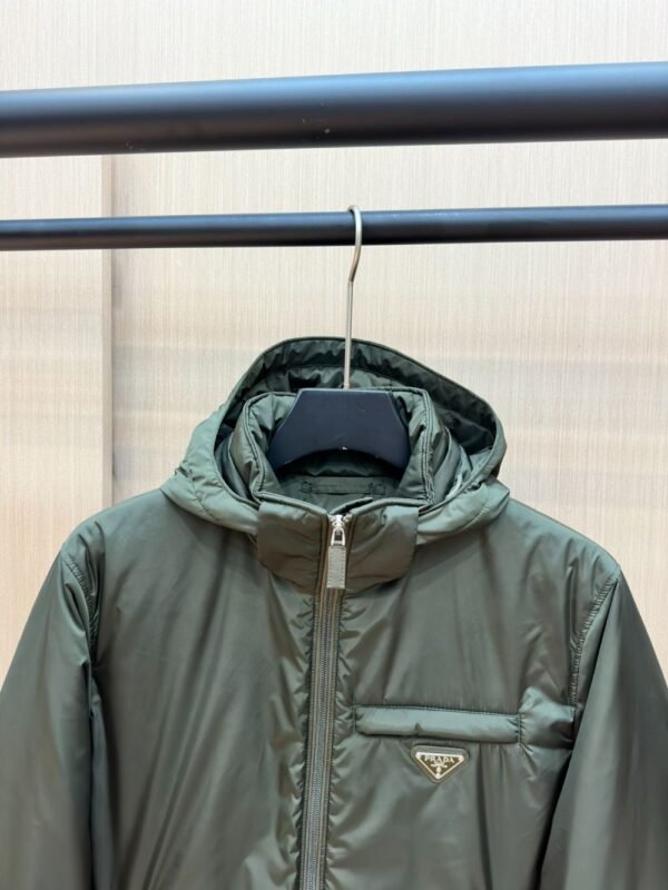 Prada Down Jacket Re-Nylon Green 95 White Duck Down Hooded