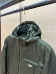 Prada Down Jacket Re-Nylon Green 95 White Duck Down Hooded