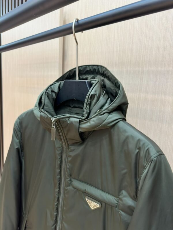 Prada Down Jacket Re-Nylon Green 95 White Duck Down Hooded