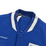 Louis Vuitton V letter embroidered patchwork baseball jacket