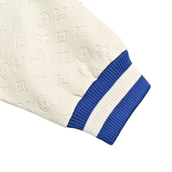 Louis Vuitton V letter embroidered patchwork baseball jacket