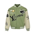 Louis Vuitton Embroidered patchwork baseball jacket
