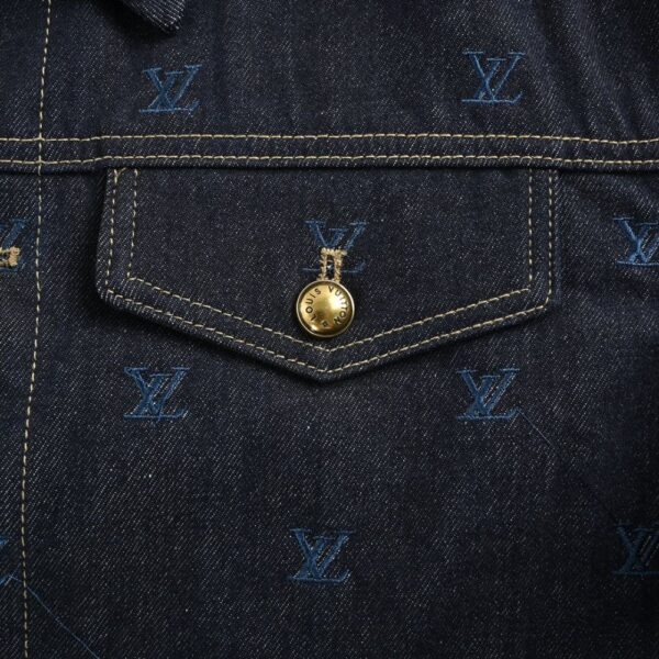Louis Vuitton 24Fw Logo Embroidered Denim Jacket