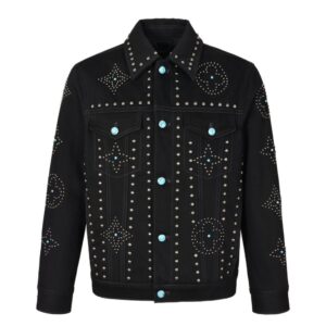 Louis Vuitton 24ss Turquoise studded denim jacket