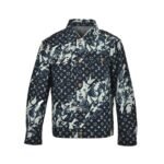 Louis Vuitton Blue denim jacket with monogram peak collar