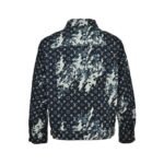Louis Vuitton Blue denim jacket with monogram peak collar