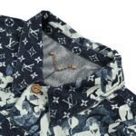 Louis Vuitton Blue denim jacket with monogram peak collar