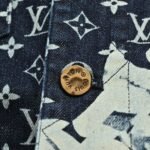 Louis Vuitton Blue denim jacket with monogram peak collar