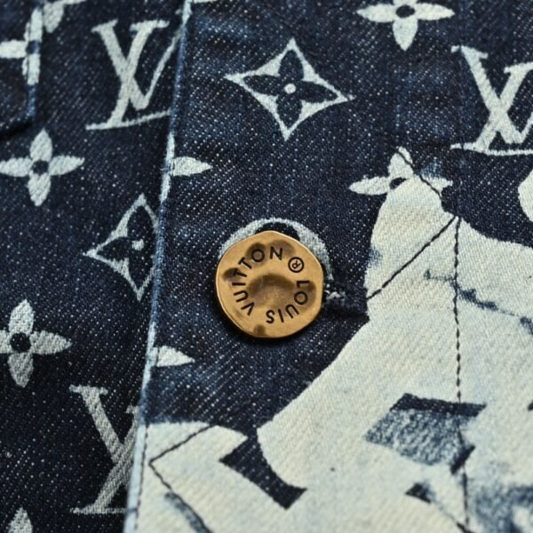 Louis Vuitton Blue denim jacket with monogram peak collar