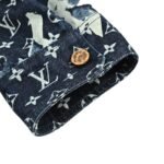 Louis Vuitton Blue denim jacket with monogram peak collar