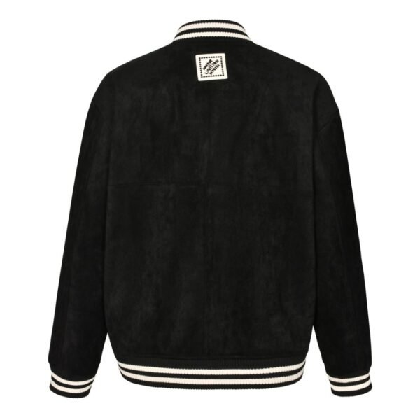 Louis Vuitton Crystal diamond embellished suede baseball jacket