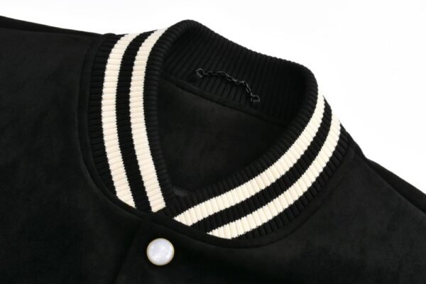 Louis Vuitton Crystal diamond embellished suede baseball jacket