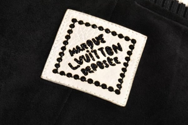 Louis Vuitton Crystal diamond embellished suede baseball jacket