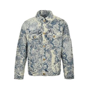 Louis Vuitton Rose Floral Fringe Denim Jacket