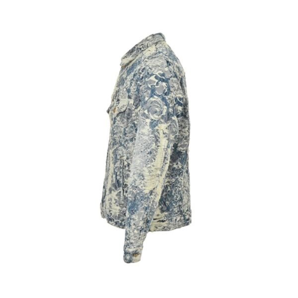Louis Vuitton Rose Floral Fringe Denim Jacket