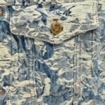 Louis Vuitton Rose Floral Fringe Denim Jacket