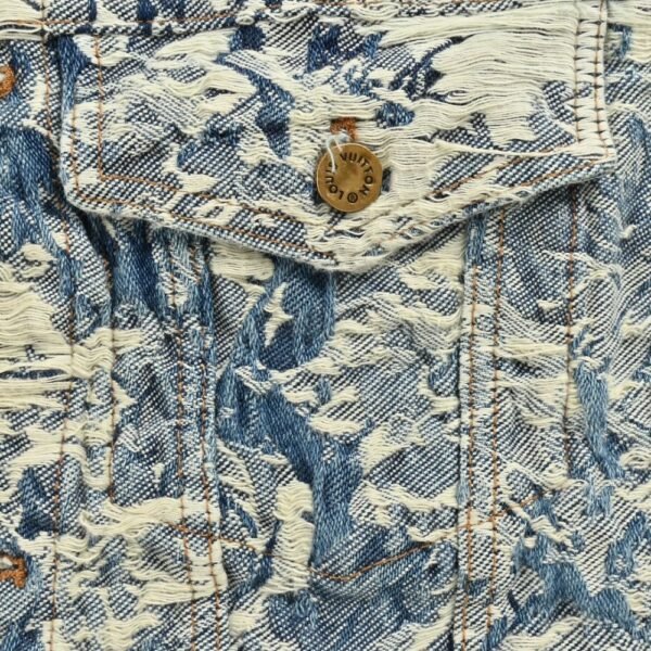 Louis Vuitton Rose Floral Fringe Denim Jacket