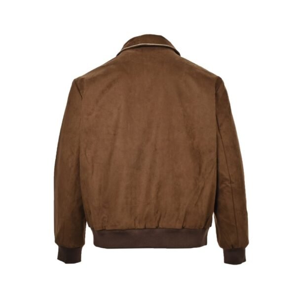 Louis Vuitton Embroidered stitching suede bomber jacket