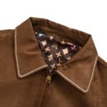 Louis Vuitton Embroidered stitching suede bomber jacket