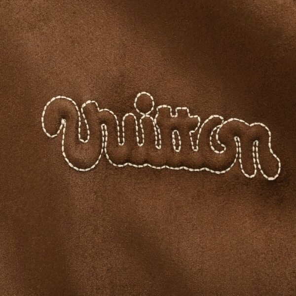 Louis Vuitton Embroidered stitching suede bomber jacket