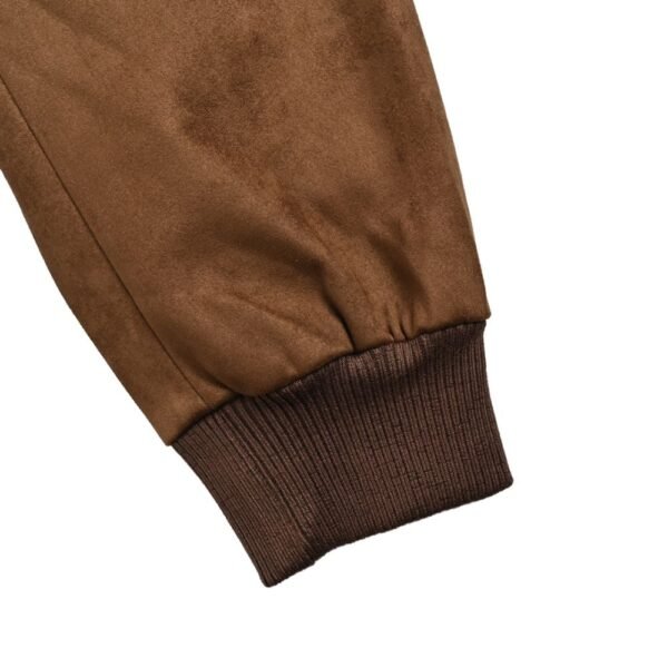 Louis Vuitton Embroidered stitching suede bomber jacket