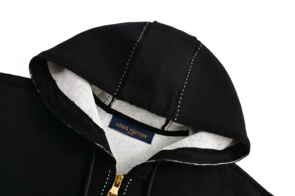 Louis Vuitton Intarsia Knit Zip-Up Hooded Jacket